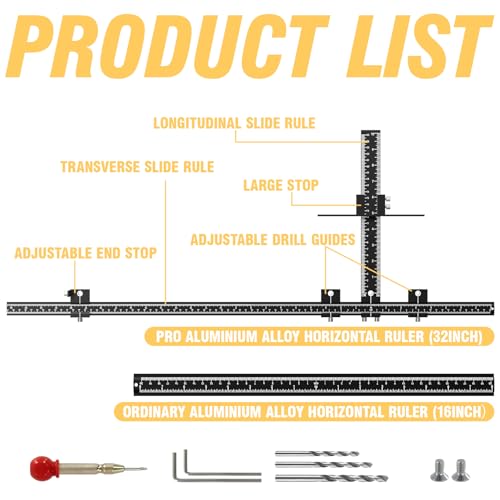 Extended Cabinet Hardware Jig Kit, 32-inch & 16-inch Detachable MAX