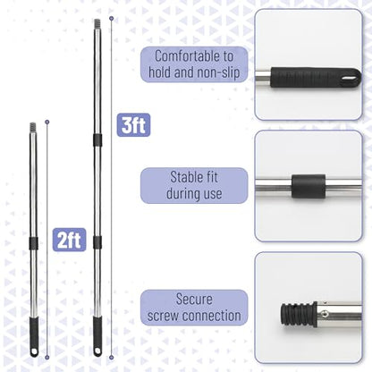 Bates- Paint Roller Kit with Extension Pole, 10 pcs, 9" & 4" Roller Frames