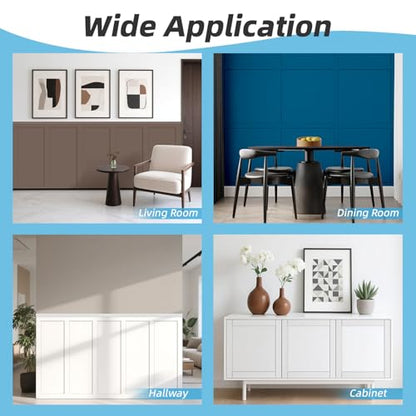 Art3d MDF Premade Paintable Board and Batten Wainscoting Kit, 94.5 x 54 in - size: 94.5 x 54 Inch