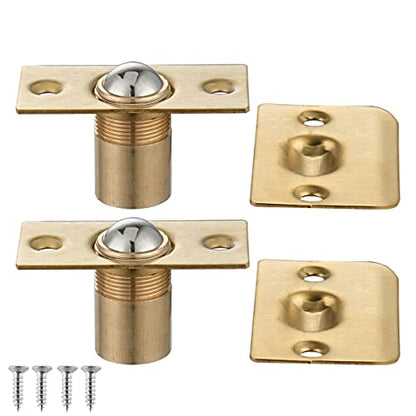 JQK Closet Ball Catch Door Hardware, Stainless Steel Catch Adjustable with Strike Plate, Gold Finish 2 Pack, HBC100-BG-P2 - color: Gold, size: Standard 2 Pack