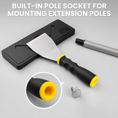 Mister Rui 3" Heavy Duty Bent Scraper, Hammer End with Pole Socket - color: Yellow
