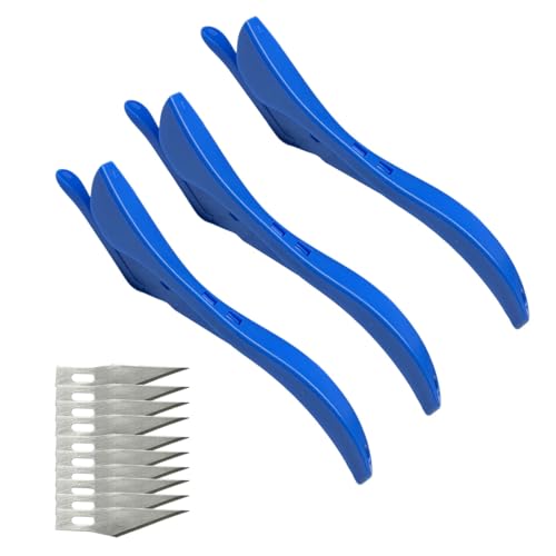 3PCS Car Wrapping Paper Cutter with 10 Replaceable Blades (Blue) - color: Blue