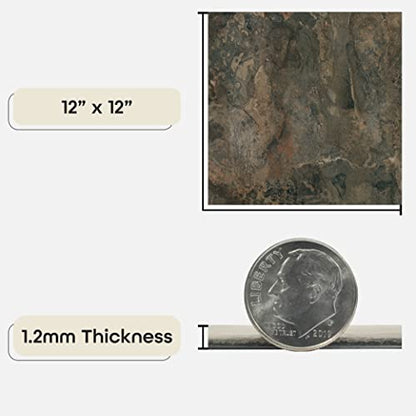 Nexus Self Adhesive 12-Inch Vinyl Floor Tiles, 20 Tiles, 12 x 12 in - color: Dark Slate Marble, style: Marble look