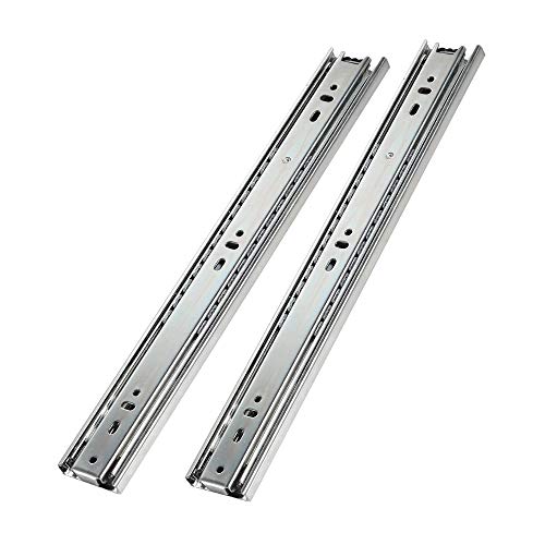 SHUHANG 5 Pairs Full Extension Drawer Slides 10 12 14 16 18 20 22 24 Inch 100lb Load Capacity Side Mount Ball Bearing Glides Runners Rails Cabinet Dresser Wardrobe Kitchen Trash (12 Inch,5 Pairs) - size: 12 Inch, style: 5 Pair (Silver)
