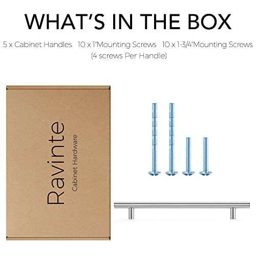 Ravinte Cabinet Pulls,10" Length,7-1/2" Hole Center,Brushed Nickel,5 Pack - color: Satin Nickel