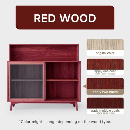 Wood Stain and Sealer, Built‑in Brush, Red Wood, 5.29 Oz - color: Red Wood, size: 1 Pack