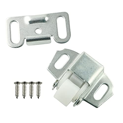 RLECS Single Roller Catch 4Sets Single Roller Suction Buckle with Screws for Overlay Cabinet Door