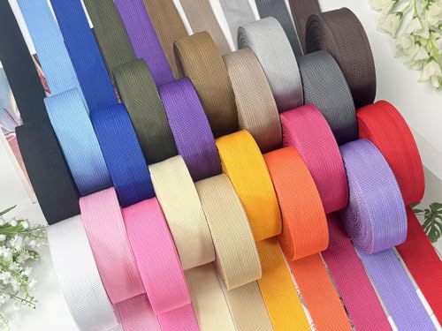 ZHFMILY 1 1/2 inch Polyprorylene Webbing Straps 12 Yards - color: White