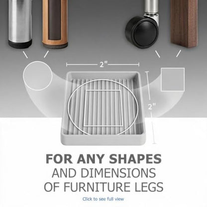 Non Slip Furniture Pads for Hardwood Floors -Yelanon 8Pcs 2” Coasters Cups - color: 8pcs2"square Gray