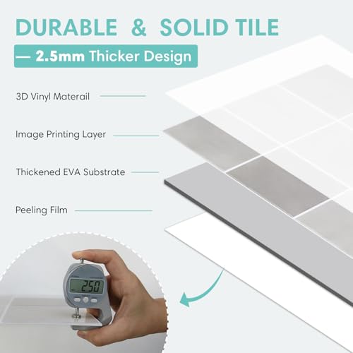 Commomy Thicker Peel and Stick Tiles 10 pcs of 12" x 12" Grey - color: Glossy Gradient Grey & Thicker Design