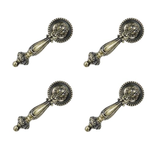 4Pcs Cabinet Tear Drop Pull Knobs with Screws, L2.6 Bronze - color: Bronze