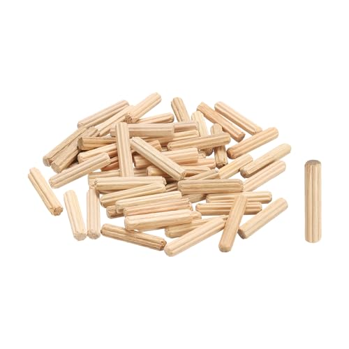 MECCANIXITY Wooden Dowel Pins 3/16" x 13/16" (4mm x 20mm) Straight Dowel Rods Wood Fluted Dowels Rods for Crafts Furniture DIY Hardwood Count 50 - size: 3/16"x 13/16" (4mm x 20mm)