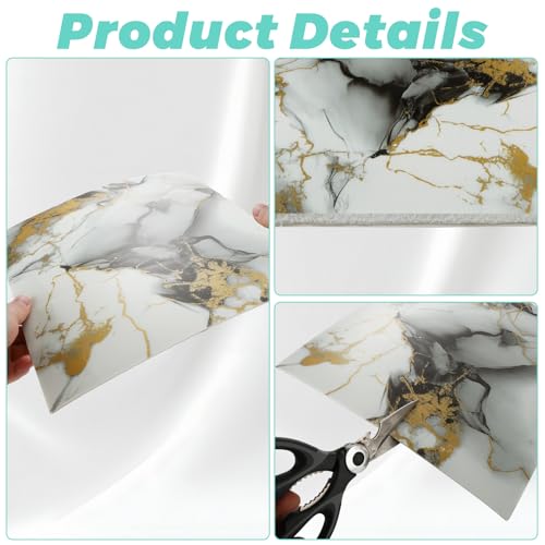 30pcs Marble Tiles, Peel and Stick Wall Tiles, Self-Adhesive PVC Marble Wall Panels, Waterproof 3D Peel and Stick Backsplash for Kitchen Bathroom and Living Room, 12 ×12 Inch