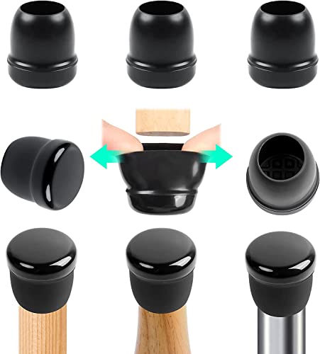 Ezprotekt Chair Leg Sliders for Carpet, 24 Pcs Round Chair Glides for Carpet, Carpet Furniture Pads Stool Leg Protectors Caps, Carpet Furniture Glides Quickly and Easily (M Fit: 0.87"-1") - size: M-Black