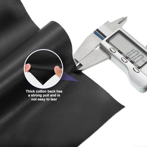 PATIKIL PU Faux Leather Fabric Nappa Grain 1 Yards Length 54"x36"x0.04" Soft Synthetic Leather Material Sheets 1mm Thick for Bags DIY Crafts, Black - color: Black, size: 54"x36"x0.04"