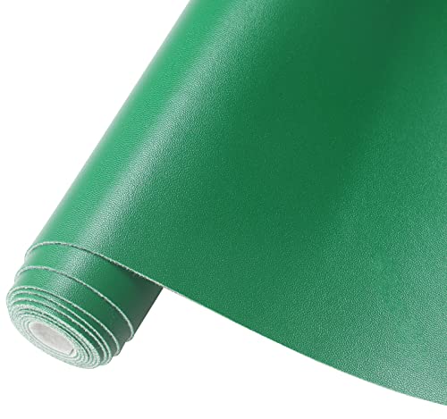 CDY Smooth Faux Leather Roll: 13.8"X53" Faux Leather Sheets for Upholstery - color: Green