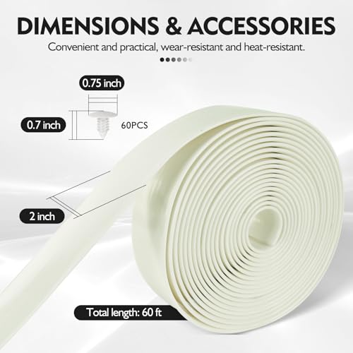 LukLoy 2" Wide 60ft Long Vinyl Straps for Patio Chairs Repairs, White - color: White, size: 60 Ft strap + 60 rivets