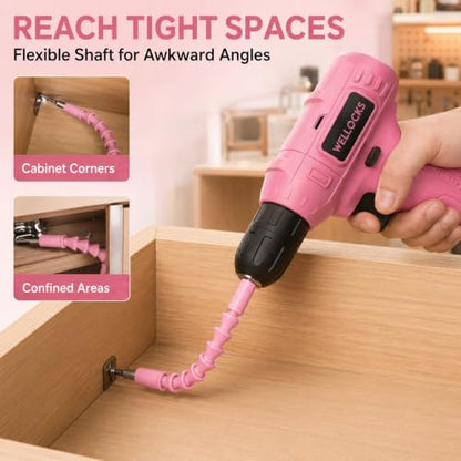 WELLOCKS 12V Cordless Drill Set, Compact with LED Light