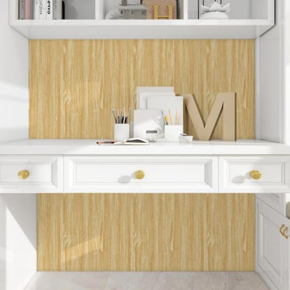 CAX Tan Wood Grain Contact Paper Peel and Stick Wallpaper Kitchen Counter - color: Tan, size: 17.3" x 472"