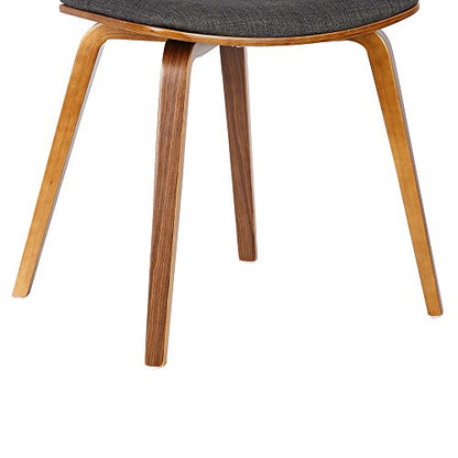 Armen Living Jaguar Mid-Century Dining Chair in Walnut Wood and Charcoal Fabric - Set of 2 - color: Charcoal/Walnut, size: Set of 2