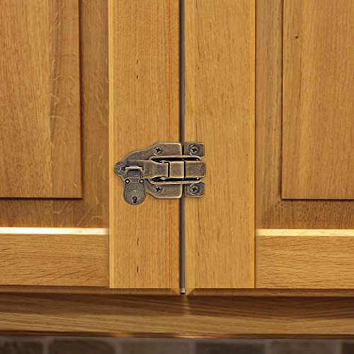2 Pcs Retro Style Cabinet Duckbilled Toggle Hasp Latch, Antique Bronze