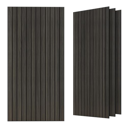 TO-TH Acoustic Panels Wood Look Noise Dampening Panel 4 Pack, Rustic Walnut - color: Rustic Walnut, size: 4 pcs - 47.2'' * 23.6''