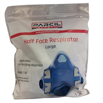Parcil Safety UltraSeal Reusable Half-Face Respirator Mask | NIOSH-Approved | OV/P95 Protection, Standard Bayonet Cartridges