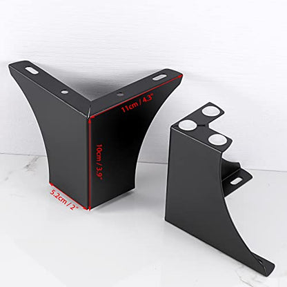 OwnMy 4PCS Metal Furniture Legs 4 Inch Black Sofa Legs Dresser Legs - size: 4 Inch