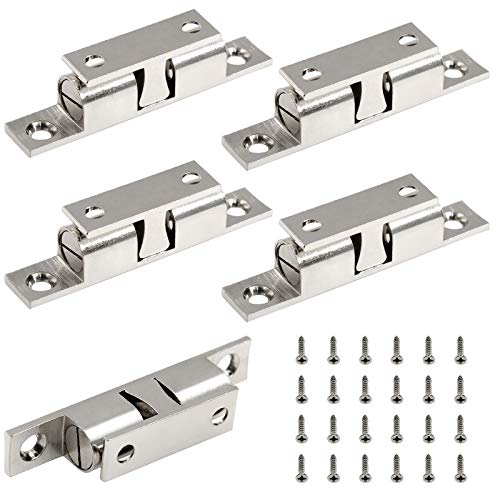Jiozermi 5pcs 2.75"/70mm Double Ball Tension Roller Catch Latch - color: Silver, size: 2.75"/ 70mm, 5Pcs