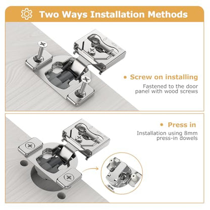 Furniware 50 Pieces 1/2" Overlay Concealed Face Frame Hinges - color: 50 Pieces, size: 1/2 Inch