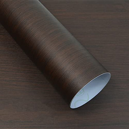 Moyishi Wood Grain Vinyl Sticker Decal Roll Car Interior Home Office Furniture DIY Film Wrap 30cmx100cm (Black) - color: Black