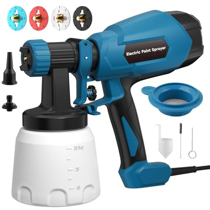 Paint Sprayer, Electric Spray Paint Gun, 3 Modes & 4 Brass Nozzles