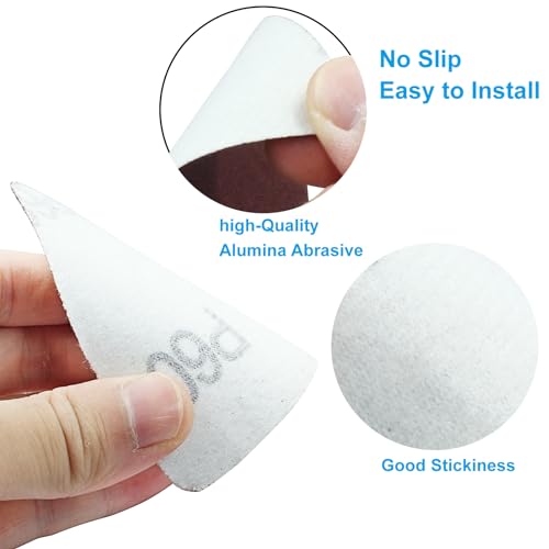 100 Pcs Triangle Sanding Pads, 80mm, 60 Grit - size: 60 Grit