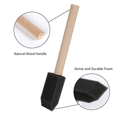 Mister Rui 24 Pack 1 Inch Foam Paint Brushes for Painting and Cleaning - color: Foam Brush Set | Pack of 24
