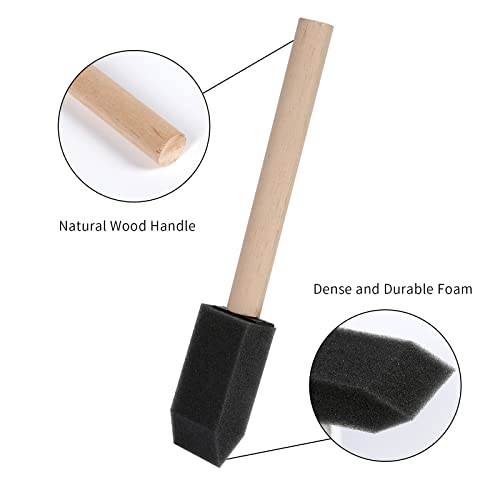 Mister Rui 1 Inch Foam Paint Brushes, 12 Pack – High Density Poly Sponge Brushes for Painting, Mod Podge, Decoupage, Crafts & Cleaning - color: Foam Brush Set | Pack of 12