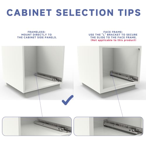 6 Pair 24 Inch (600mm) Undermount Soft Close Drawer Slides - size: 24 Inch-6 Set