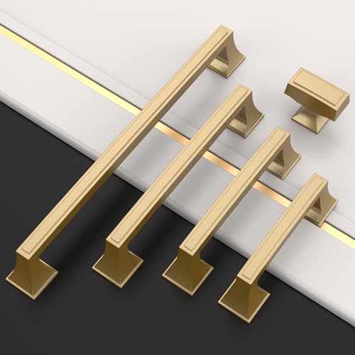 Amerdeco 10 Pack Champagne Bronze Cabinet Pulls 3Inch(76mm) Hole Center Cabinet Hardware Kitchen Cabinet Handles for Bathroom Drawer Pulls Dresser Pulls ZH0010 - color: Champagne Bronze, size: 3"/76MM Hole Center