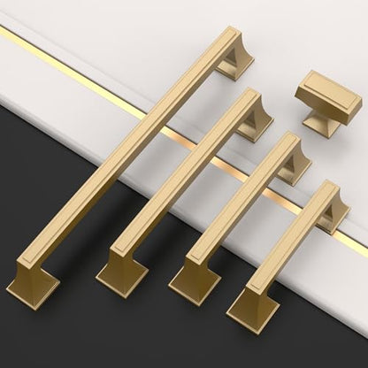 Amerdeco 10 Pack Champagne Bronze Cabinet Pulls 3Inch(76mm) Hole Center Cabinet Hardware Kitchen Cabinet Handles for Bathroom Drawer Pulls Dresser Pulls ZH0010 - color: Champagne Bronze, size: 3"/76MM Hole Center
