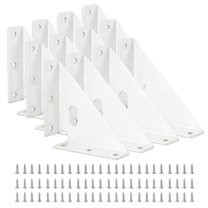 12 Pcs Heavy Duty Gusset Joints, Trapezi Corner Code (White) - color: 12 Pcs Gusset Joints (White)