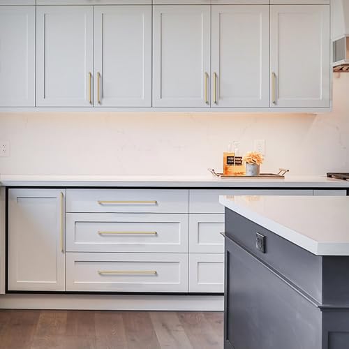 Amerdeco 10 Pack Champagne Bronze Cabinet Pulls 7.5 Inch(192MM) Hole Centers Kitchen Cabinet Handles Hardware Kitchen Handles for Cabinets Cupboard Handles Drawer Pulls ZH0041 - color: Champagne Bronze, size: 7.5" hole center