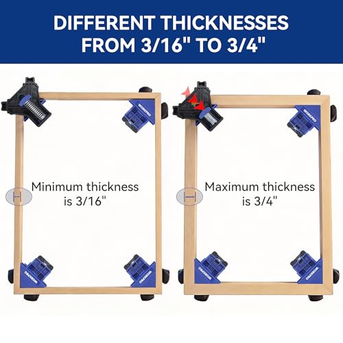 WORKPRO Corner Clamps for Woodworking, 4-Pack Adjustable Right Angle Clamps