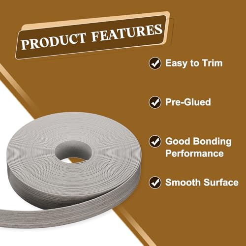 uxcell 1-1/8 Inchx25ft Wood Veneer Edge Banding Pre-Glued Flexible - size: 1-1/8 Inch x 25ft