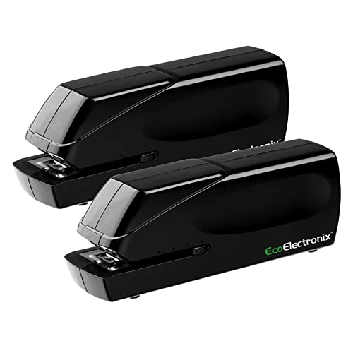 EcoElectronix Electric Stapler - Portable Automatic Stapler Pro 30 Sheet Capacity - Quiet, Jam-Free, and Easy Reload - AC or Battery Powered for Professional Home Office Use - Black (2-Pack) - color: Black (2 Pack)