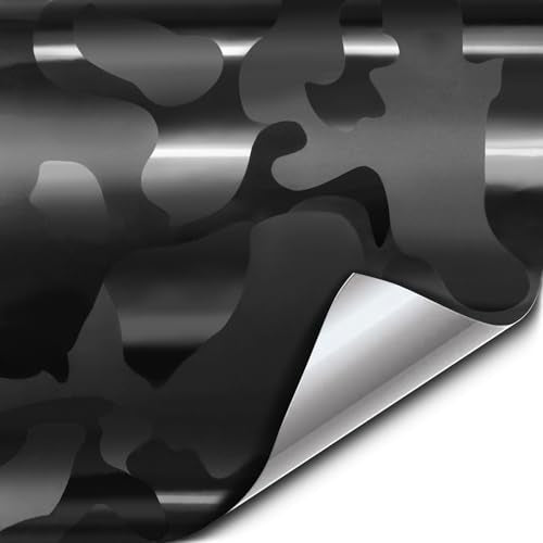 VViViD+ Stealth Black Multi-Finish Camouflage Vinyl Wrap with Air Release (6ft x 59”) - size: 6ft x 4.9ft