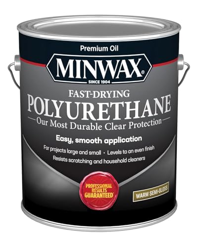 Minwax Fast-Drying Polyurethane Protective Wood Finish, 350 VOC, Clear Semi-Gloss, 1 Gallon