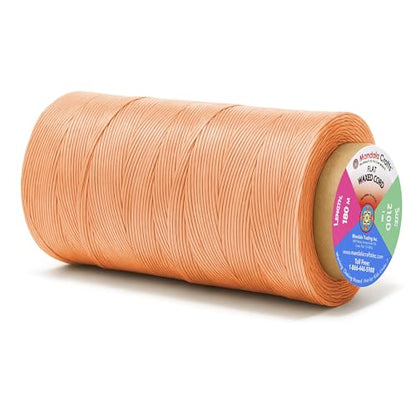 Mandala Crafts 210D 1mm Blush Flat Waxed Thread for Leather Sewing - color: Blush, size: Flat 210D 1mm 197 Yards