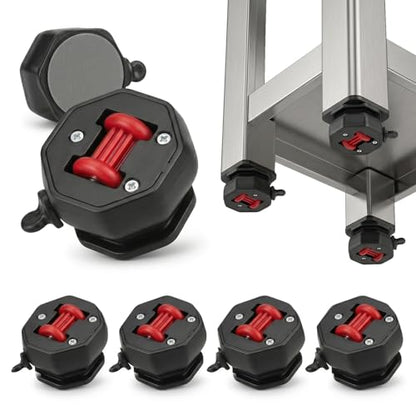 Zerobe Self-Adhesive Furniture Wheels: Silent Brake Casters (4-Pack)