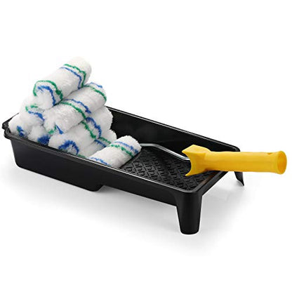 NANJA 4" Paint Roller Tray Set Mini Tray,Frame10 Premium Covers for Edges