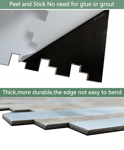 10 Sheets Backsplash Tile for Kitchen Peel and Stick, 11.81" X 11.81" Self-Adhesive Waterproof, Metal Backsplash Subway Tile, Stick on Tiles Kitchen Bathroom(Darken Coffee+Frosted Silver) - color: Darken Coffee+Frosted Silver