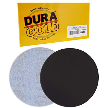Dura-Gold 6" Wet or Dry Sanding Discs, 320 Grit (Box of 20), Hook & Loop - size: 400-Grit